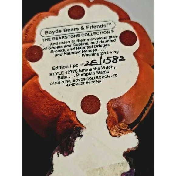 Boyds Bears & Friends Witch PUMPKIN MAGIC Halloween Candle Holder - Picture 2 of 11